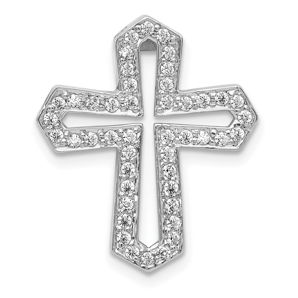 14K Weißgold 1/3ct. Echt Diamant Passion Kreuz Kette Anhänger