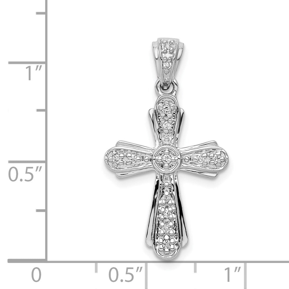 14 Karat Weißgold Kreuzanhänger mit 0,10 ct. echten Diamanten
