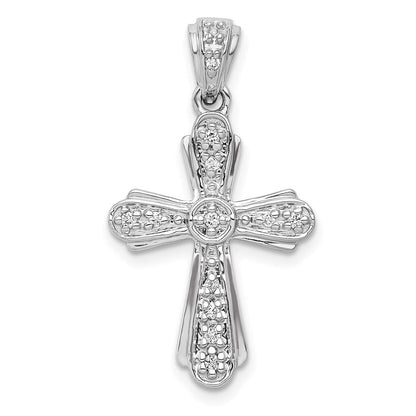 14 Karat Weißgold Kreuzanhänger mit 0,10 ct. echten Diamanten