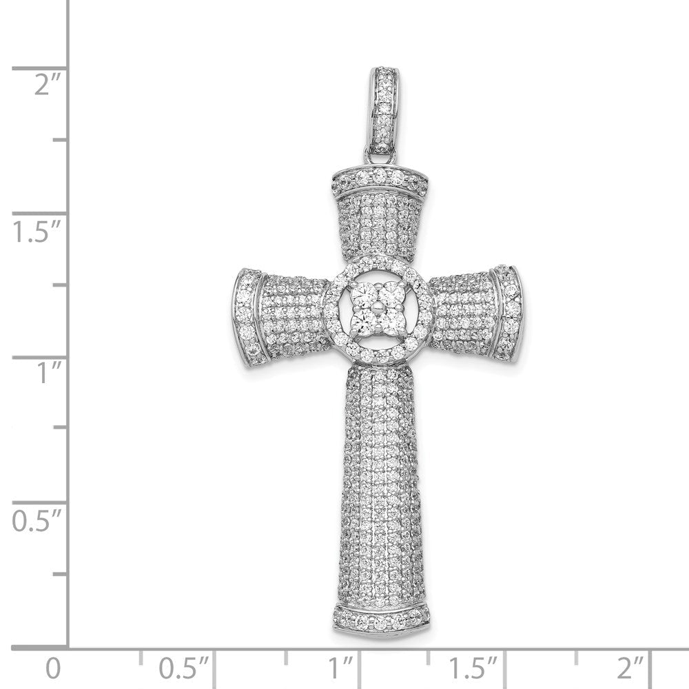 14K Weißgold Kreuzanhänger mit echten Diamanten