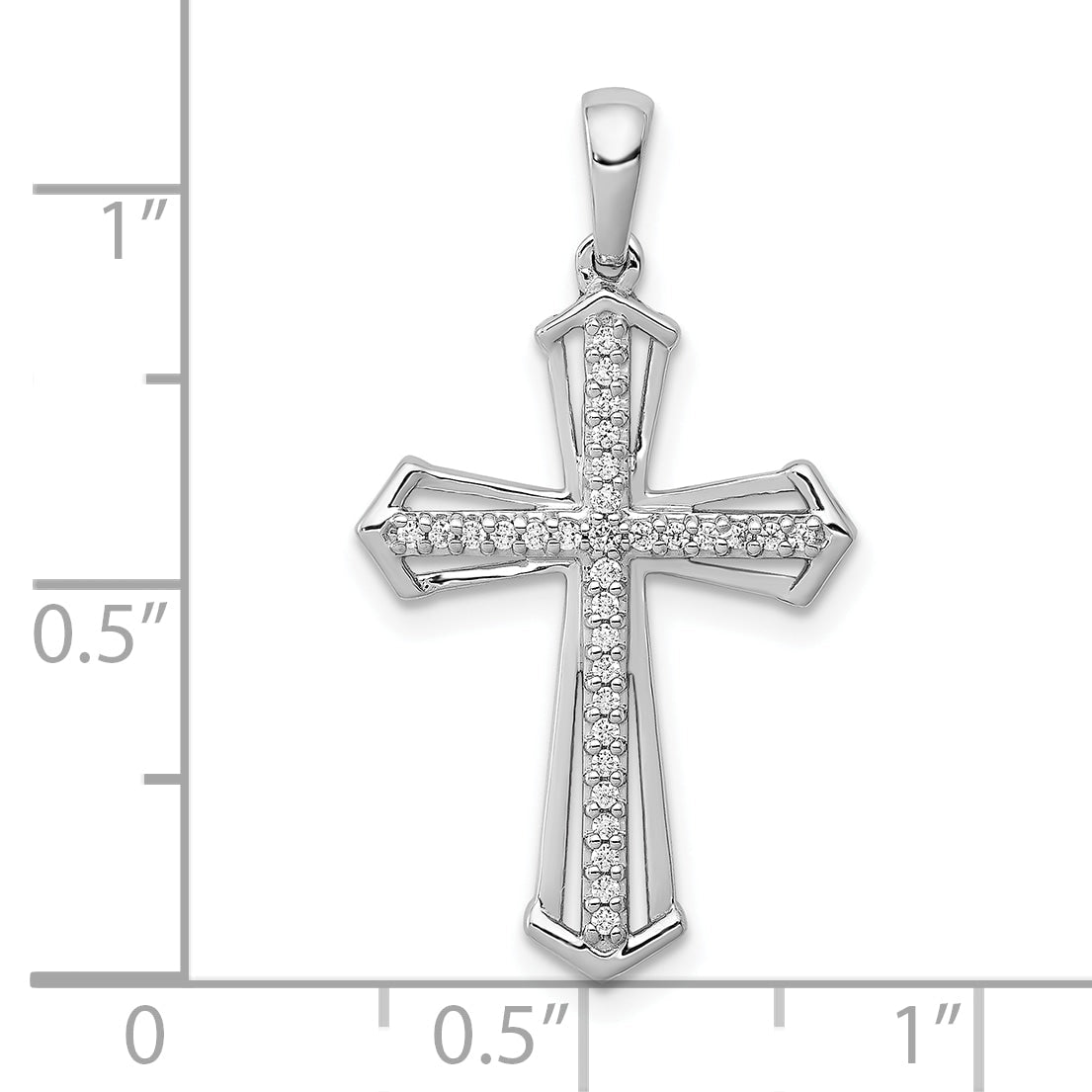 10K Weißgold 10K 1/8ct. Diamant Passion Kreuz Anhänger