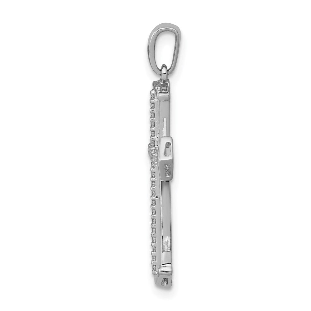 14K Weißgold 0,125 ct. Echter Diamant Passion Kreuz Anhänger