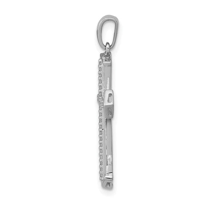 14K Weißgold 0,125 ct. Echter Diamant Passion Kreuz Anhänger