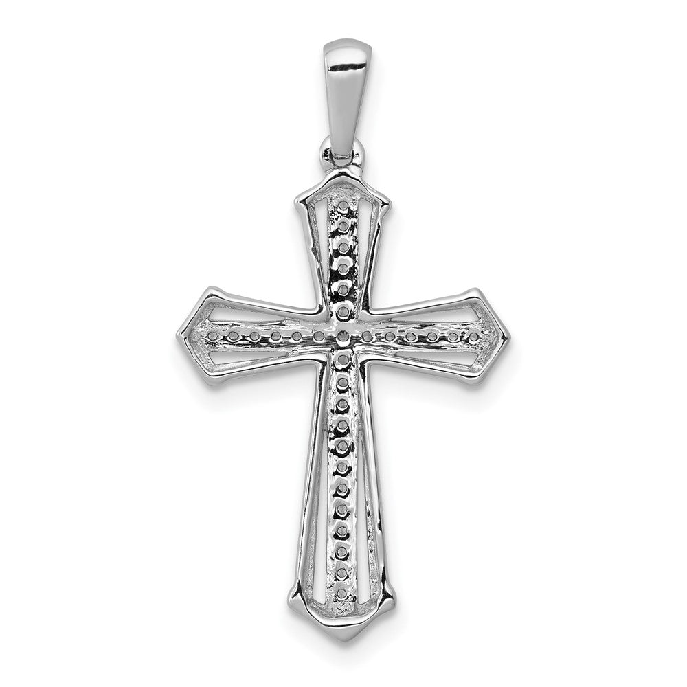14K Weißgold 0,125 ct. Echter Diamant Passion Kreuz Anhänger