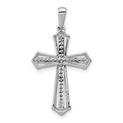 14K Weißgold 0,125 ct. Echter Diamant Passion Kreuz Anhänger