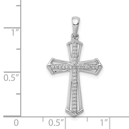 14K Weißgold 0,125 ct. Echter Diamant Passion Kreuz Anhänger
