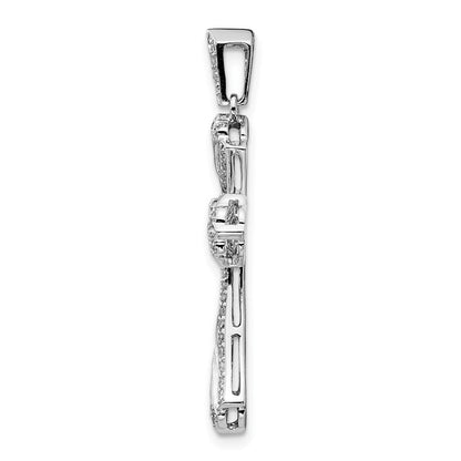 14K Weißgold Kreuz-Anhänger mit 0,33 ct. echten Diamanten, Fancy-Design