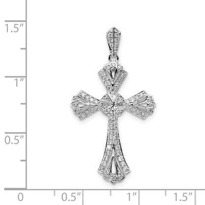 14K Weißgold Kreuz-Anhänger mit 0,33 ct. echten Diamanten, Fancy-Design