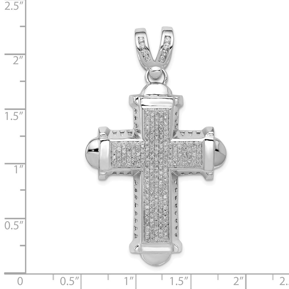 14 Karat Weißgold Kreuzanhänger mit 0,875 ct. echten Diamanten