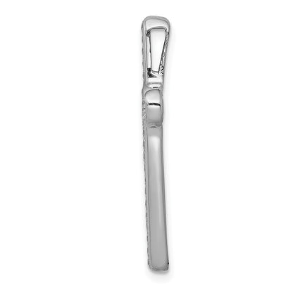 14K Weißgold 1/2ct. Echt Diamant Lateinisch Kreuz Kette Anhänger