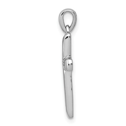 14 K Weißgold Kleiner Kreuz-Anhänger mit 0,1 ct. echten Diamanten