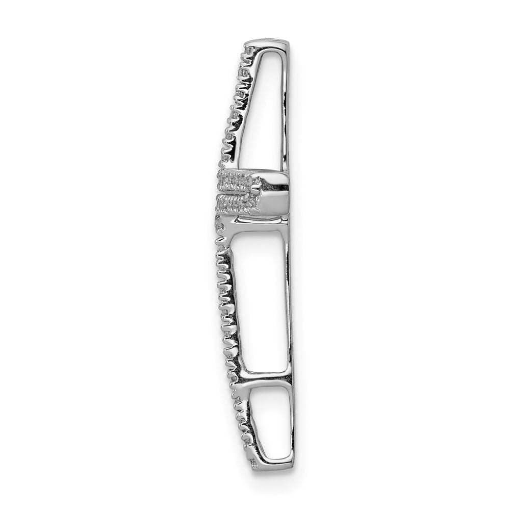 14K Weißgold 1/4ct. Echt Diamant Kreuz Kette Anhänger