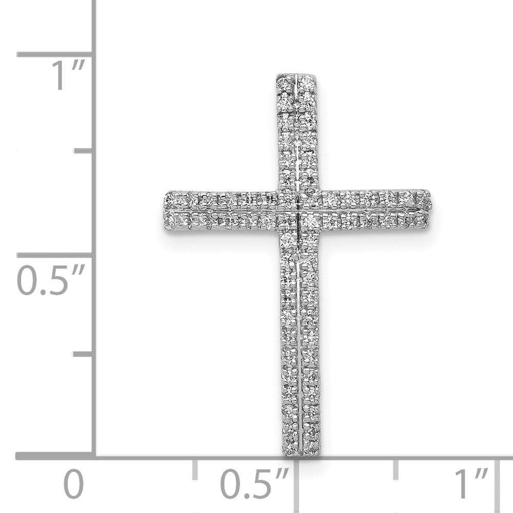 14K Weißgold 1/4ct. Echt Diamant Kreuz Kette Anhänger