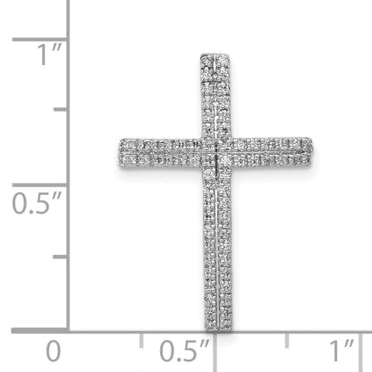 14K Weißgold 1/4ct. Echt Diamant Kreuz Kette Anhänger