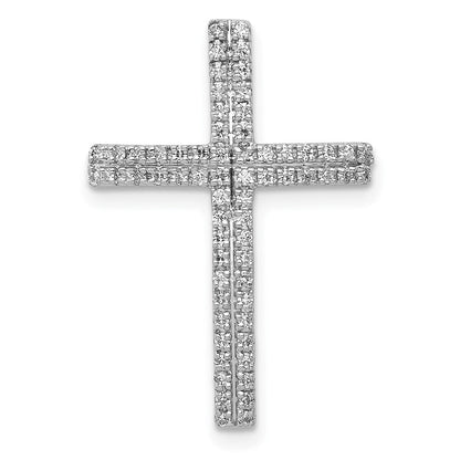14K Weißgold 1/4ct. Echt Diamant Kreuz Kette Anhänger