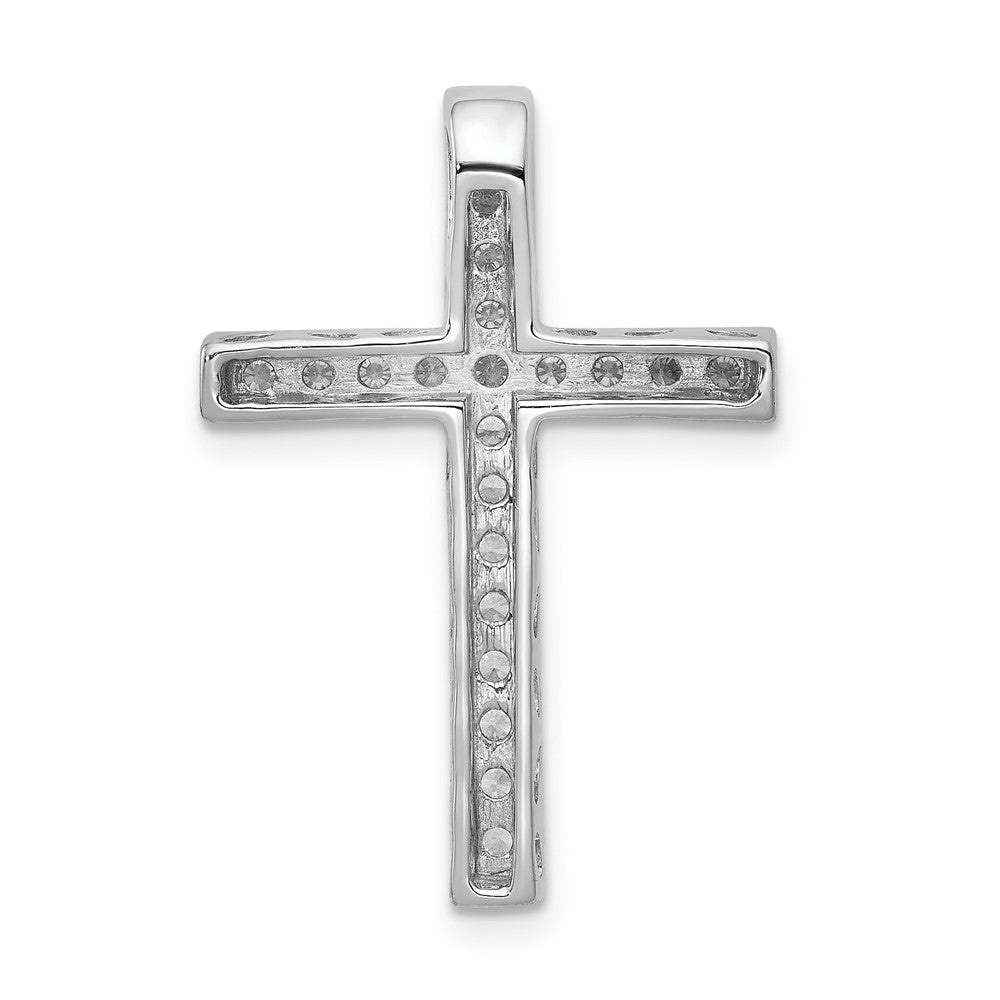 14K Weißgold 3/8ct. Echt Diamant Kreuz Kette Anhänger
