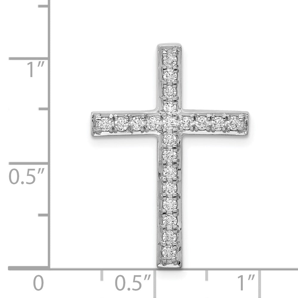 14K Weißgold 3/8ct. Echt Diamant Kreuz Kette Anhänger