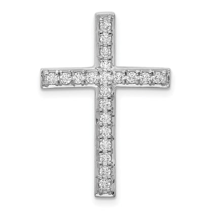 14K Weißgold 3/8ct. Echt Diamant Kreuz Kette Anhänger