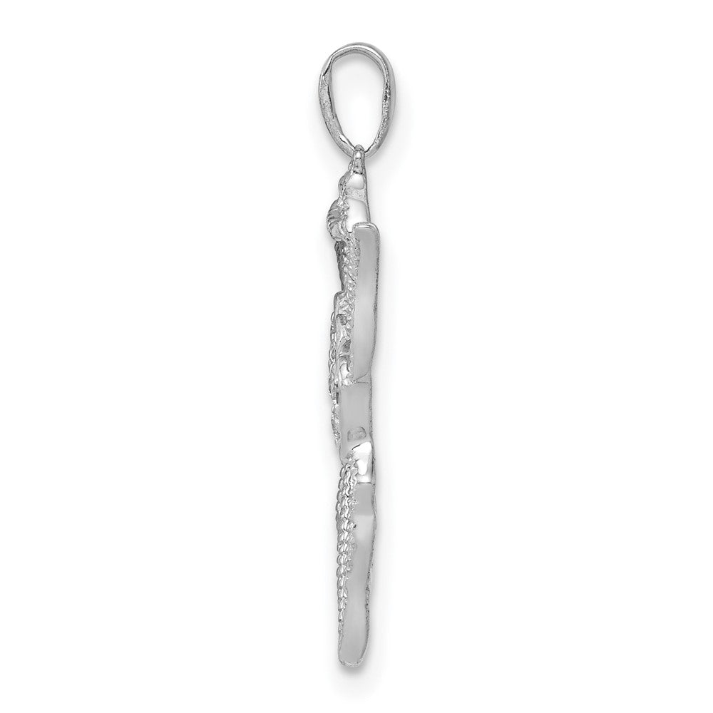 14K Weißgold Echter Diamant Engel-Anhänger
