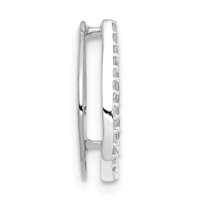 14K Weißgold 1/6ct. Echt Diamant Hufeisen Kette Anhänger