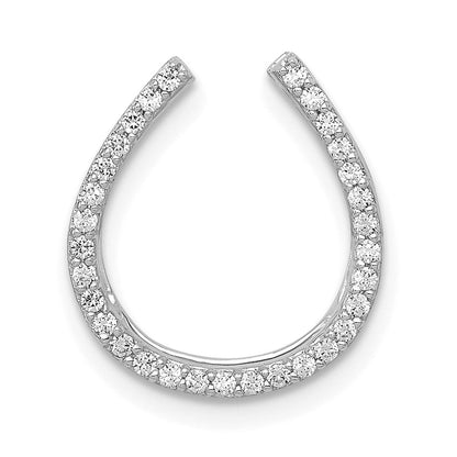 14K Weißgold 1/6ct. Echt Diamant Hufeisen Kette Anhänger