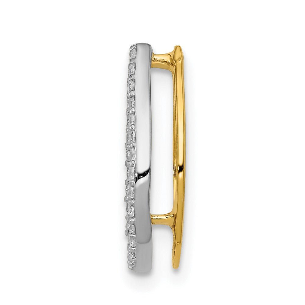 14K Gelbgold und Rhodium 1/6ct. Echt Diamant Hufeisen Kette Anhänger