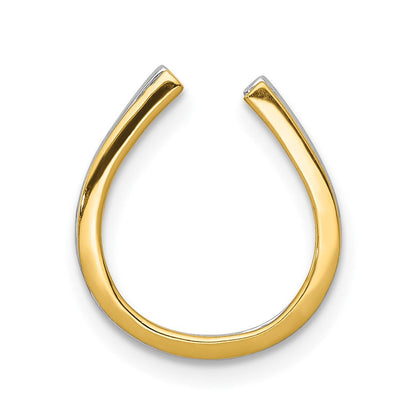 14K Gelbgold und Rhodium 1/6ct. Echt Diamant Hufeisen Kette Anhänger