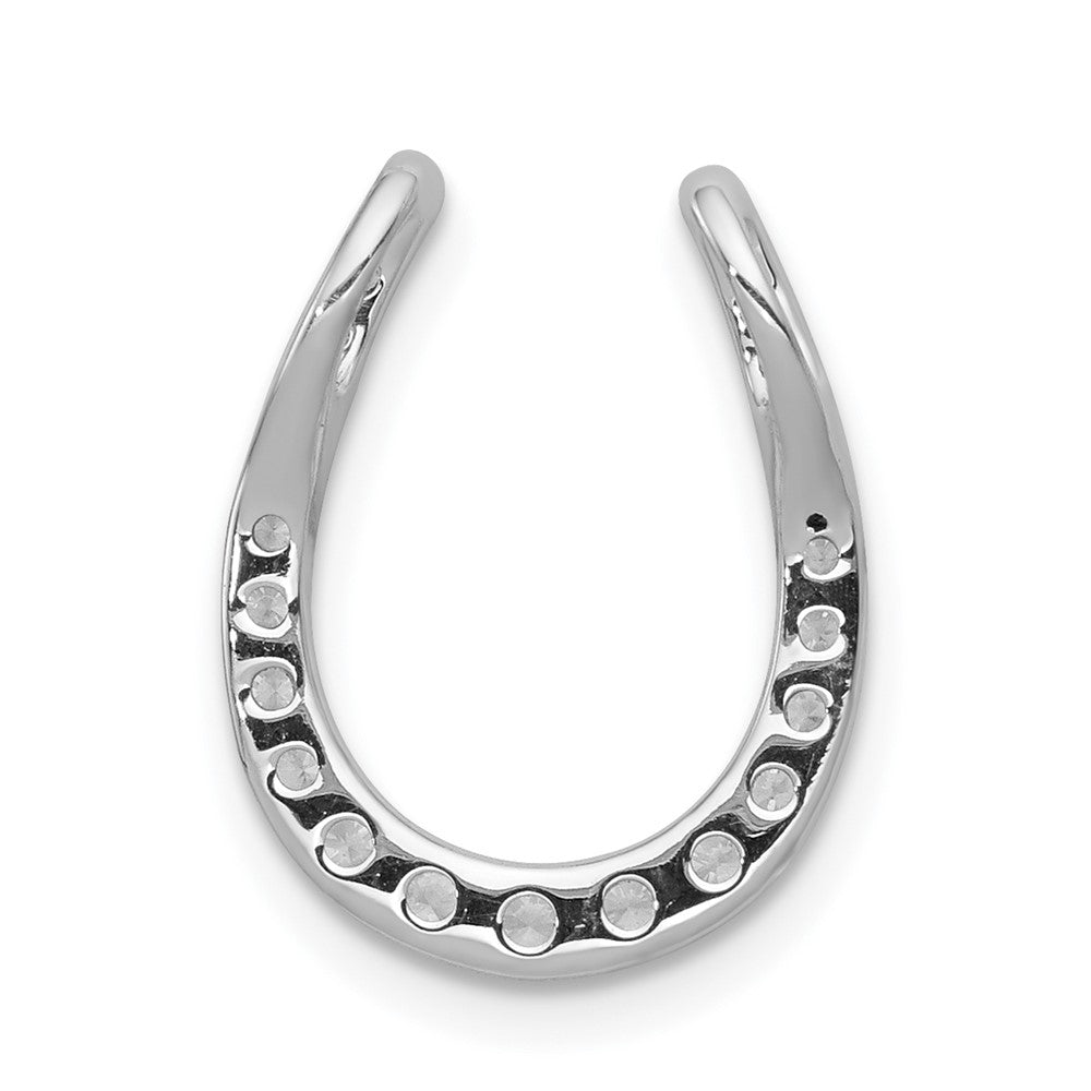 14K Weißgold 1/4ct. Echt Diamant Hufeisen Kette Anhänger