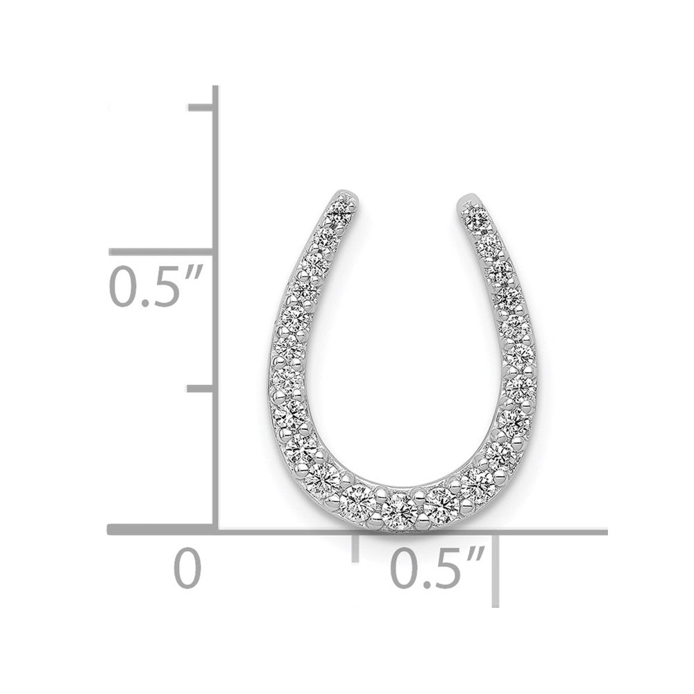 14K Weißgold 1/4ct. Echt Diamant Hufeisen Kette Anhänger
