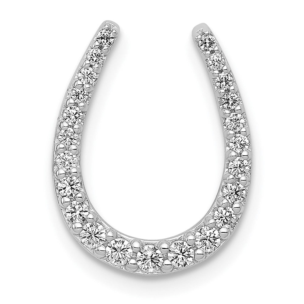 14K Weißgold 1/4ct. Echt Diamant Hufeisen Kette Anhänger