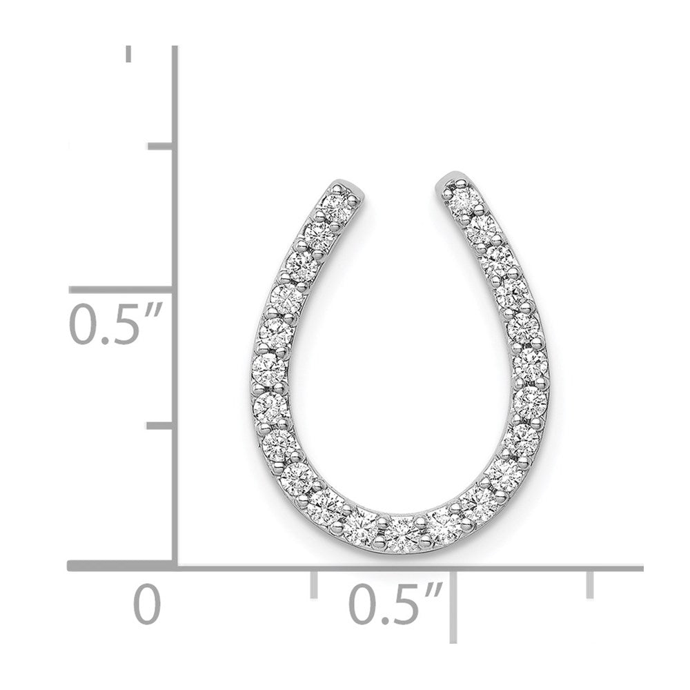14K Weißgold 1/3ct. Echt Diamant Hufeisen Kette Anhänger
