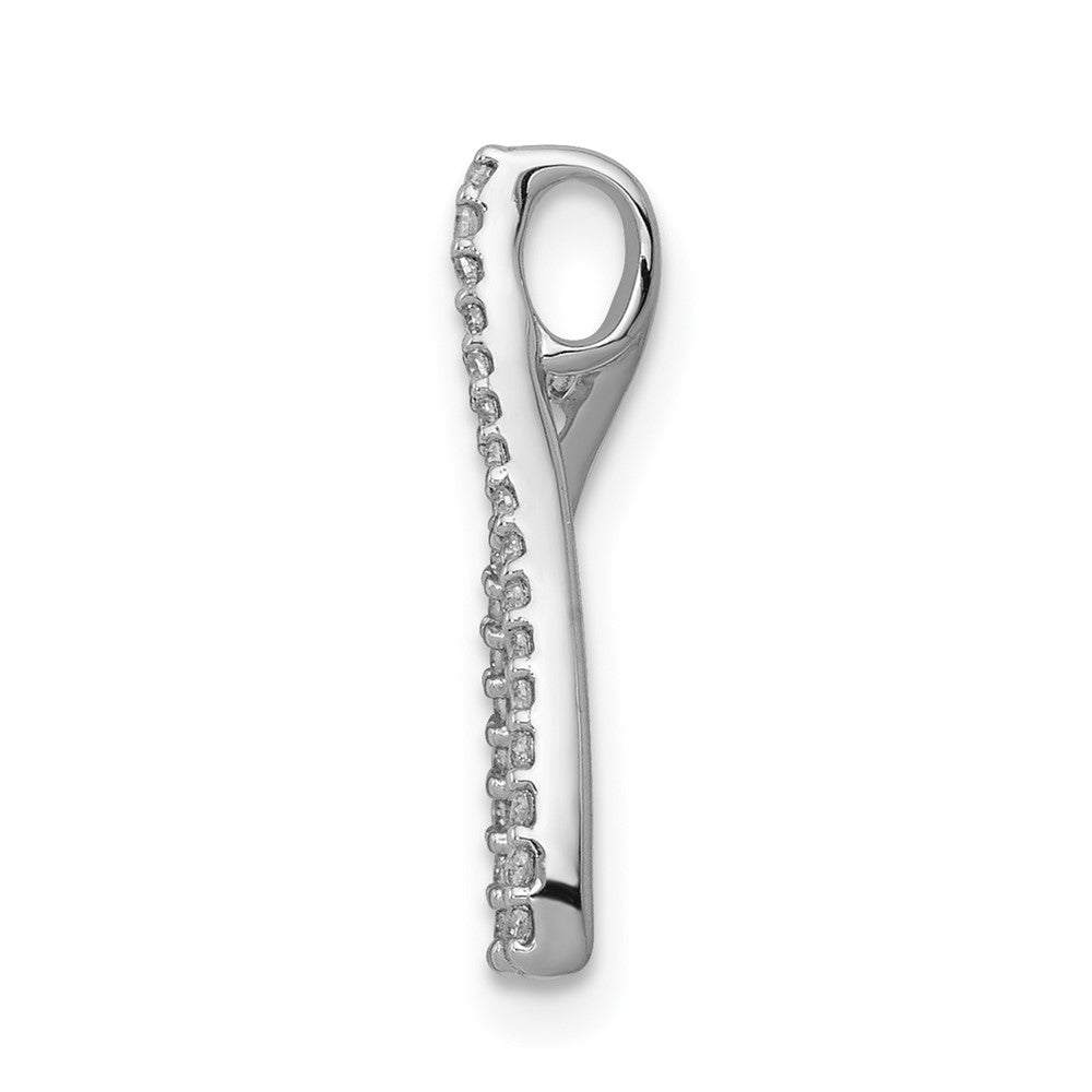14k Weißgold 0,12 ct. Lab Grown Diamant VS/SI+ G+ Wishbone Chain Slide Pendant