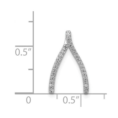 14K Weißgold Echt Diamant Gabelbein Kette Anhänger