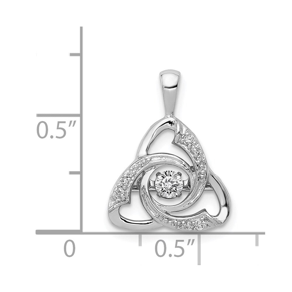 14K Weißgold Keltischer Anhänger mit strahlenden echten Diamanten