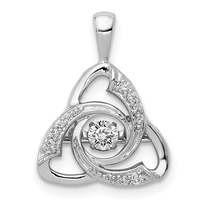 14K Weißgold Keltischer Anhänger mit strahlenden echten Diamanten