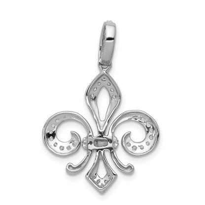 14K Bicolor-Gold Fleur-de-Lis-Anhänger mit echten Diamanten