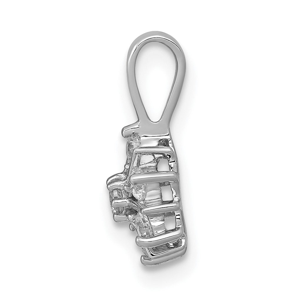 14K Weißgold Blumen-Anhänger mit 0,25 ct. echten Diamanten