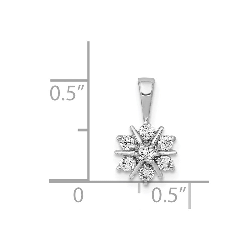 14K Weißgold Blumen-Anhänger mit 0,25 ct. echten Diamanten