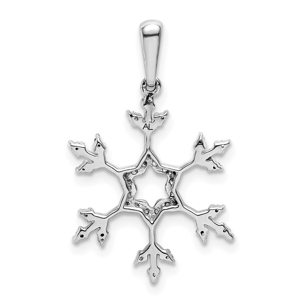 14K Weißgold Schneeflocken-Anhänger mit 0,166 ct. echtem Diamanten