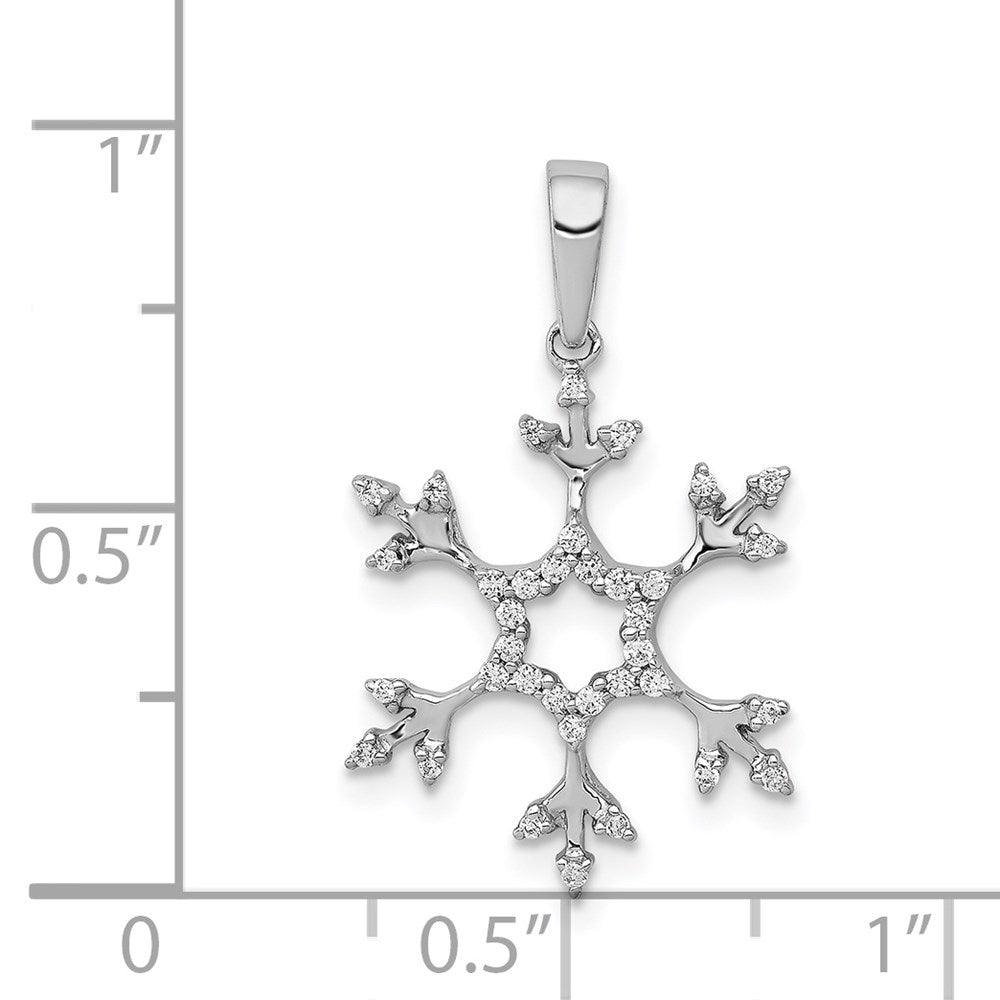 14K Weißgold Schneeflocken-Anhänger mit 0,166 ct. echtem Diamanten