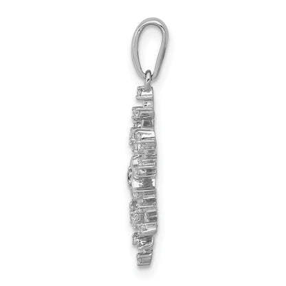 14K Weißgold Schneeflocken-Anhänger mit 0,166 ct. echtem Diamant