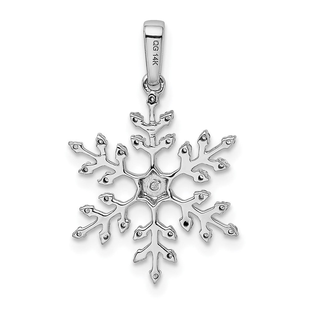 14K Weißgold Schneeflocken-Anhänger mit 0,166 ct. echtem Diamant