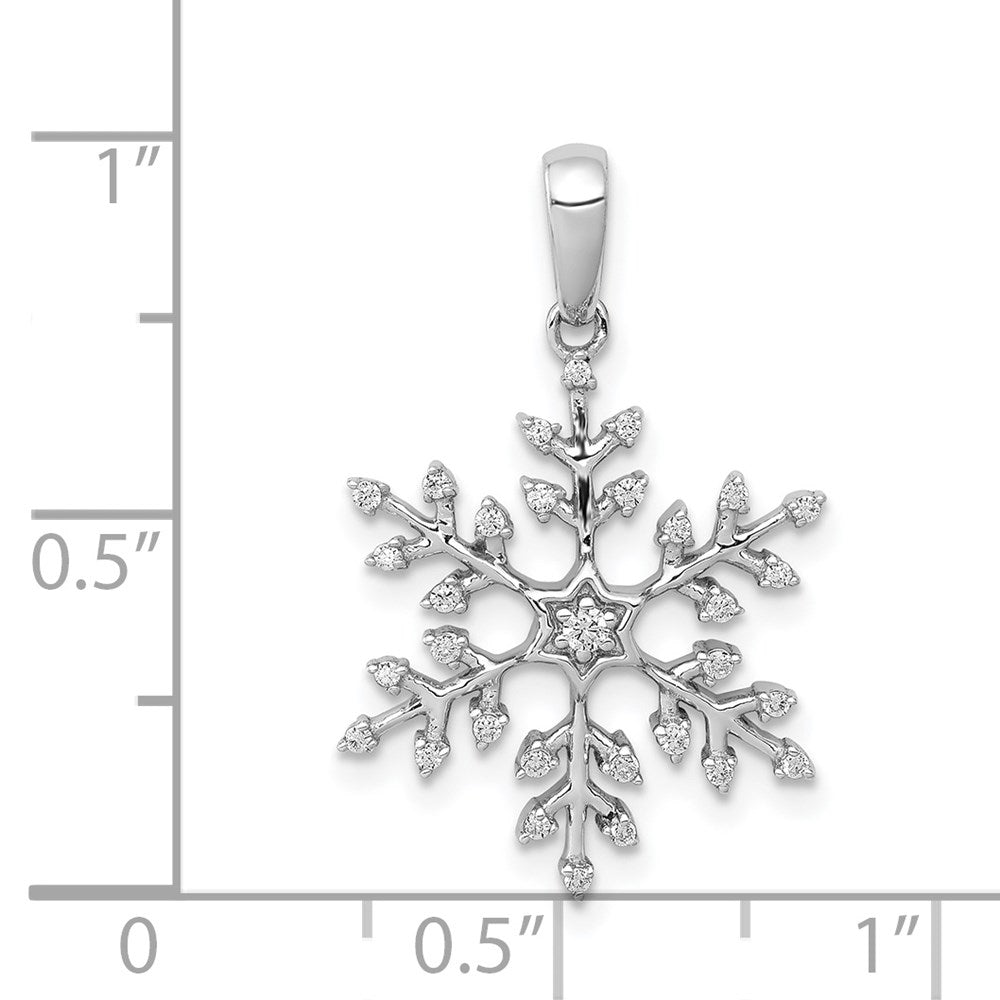 14K Weißgold Schneeflocken-Anhänger mit 0,166 ct. echtem Diamant