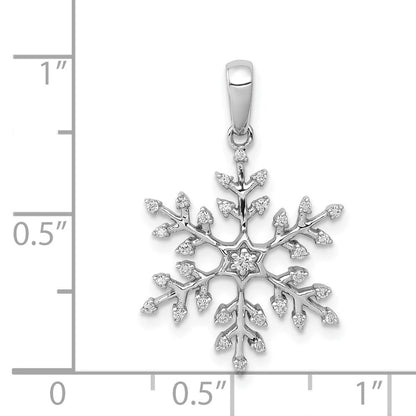 14K Weißgold Schneeflocken-Anhänger mit 0,166 ct. echtem Diamant