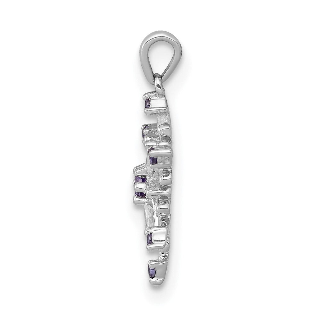 14K Weißgold Schneeflocken-Anhänger mit 0,1 ct. echten blauen und weißen Diamanten