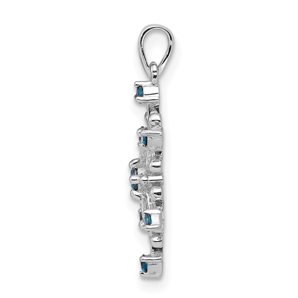 14K Weißgold Anhänger Schneeflocke mit 0,25 ct. echten blauen und weißen Diamanten