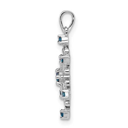 14K Weißgold Anhänger Schneeflocke mit 0,25 ct. echten blauen und weißen Diamanten