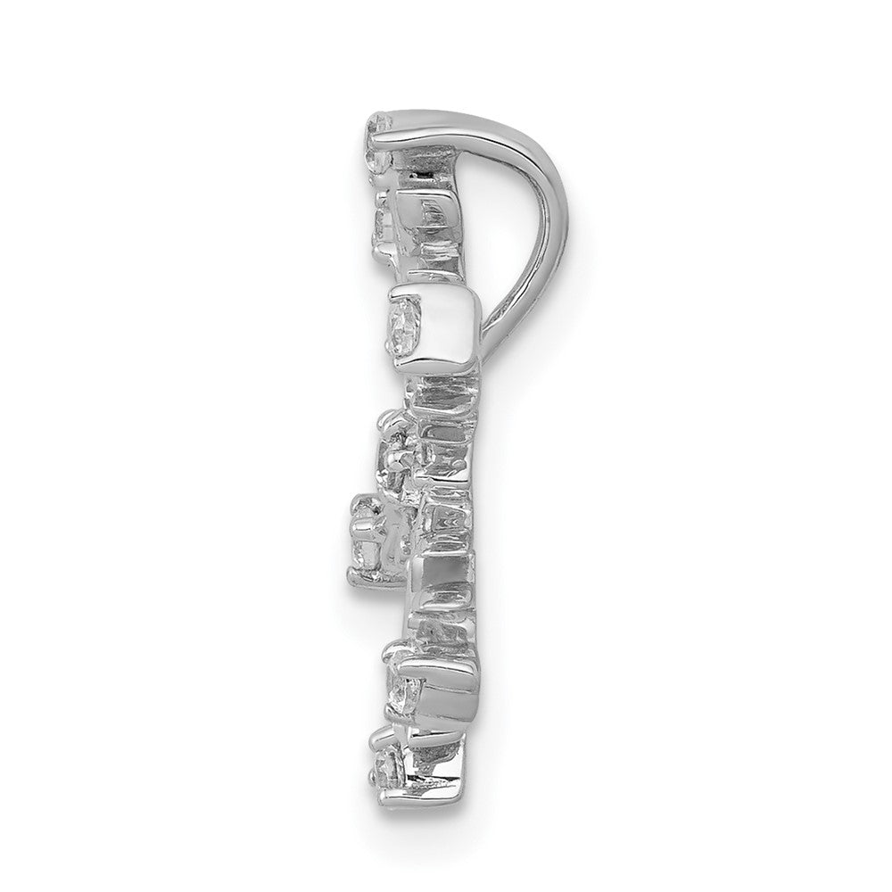 14K Weißgold 1/6ct. Echt Diamant Schneeflocke Kette Anhänger