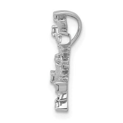 14K Weißgold.01ct. Diamant Schneeflocke Kette Anhänger