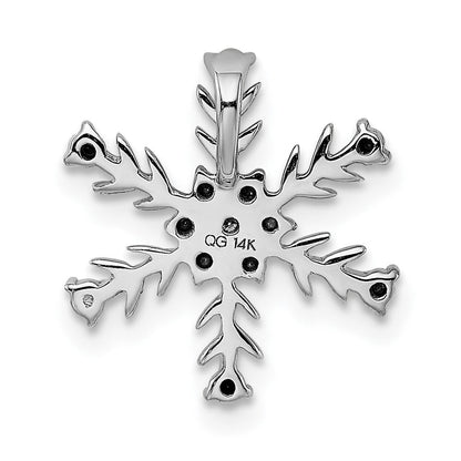 14K Weißgold.01ct. Diamant Schneeflocke Kette Anhänger